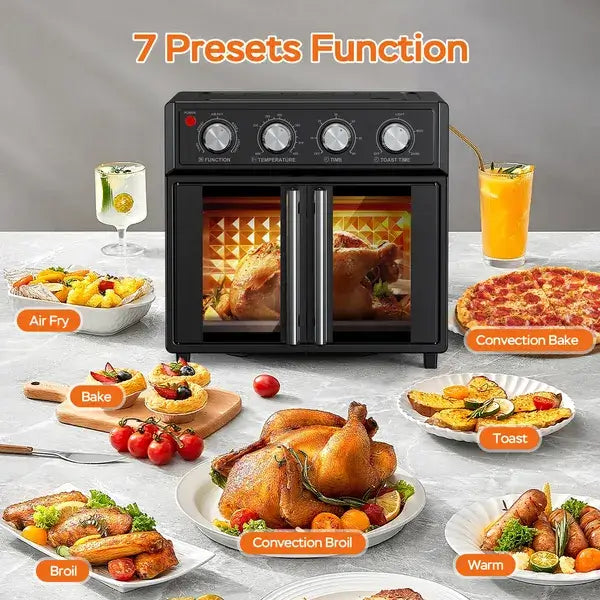 PlumChef 29.5 Qt Air Fryer Oven | 6-Slice Convection Toaster