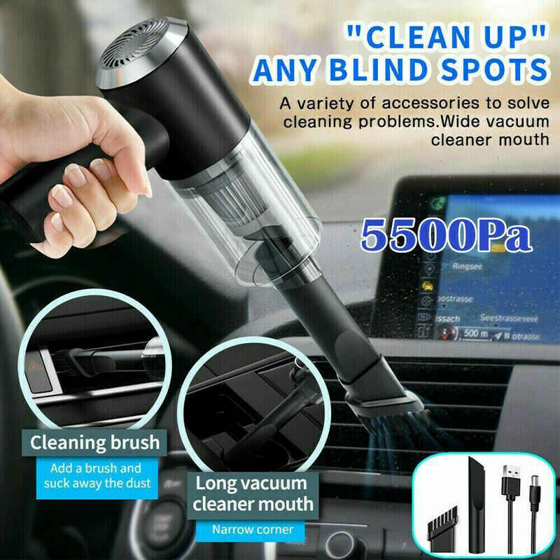 Portable Car Vacuum Cleaner – High-Power Cordless Handheld Vacuum with HEPA Filter, Rechargeable Mini Vacuum for Car Interior, Home, Keyboard & Pet Hair