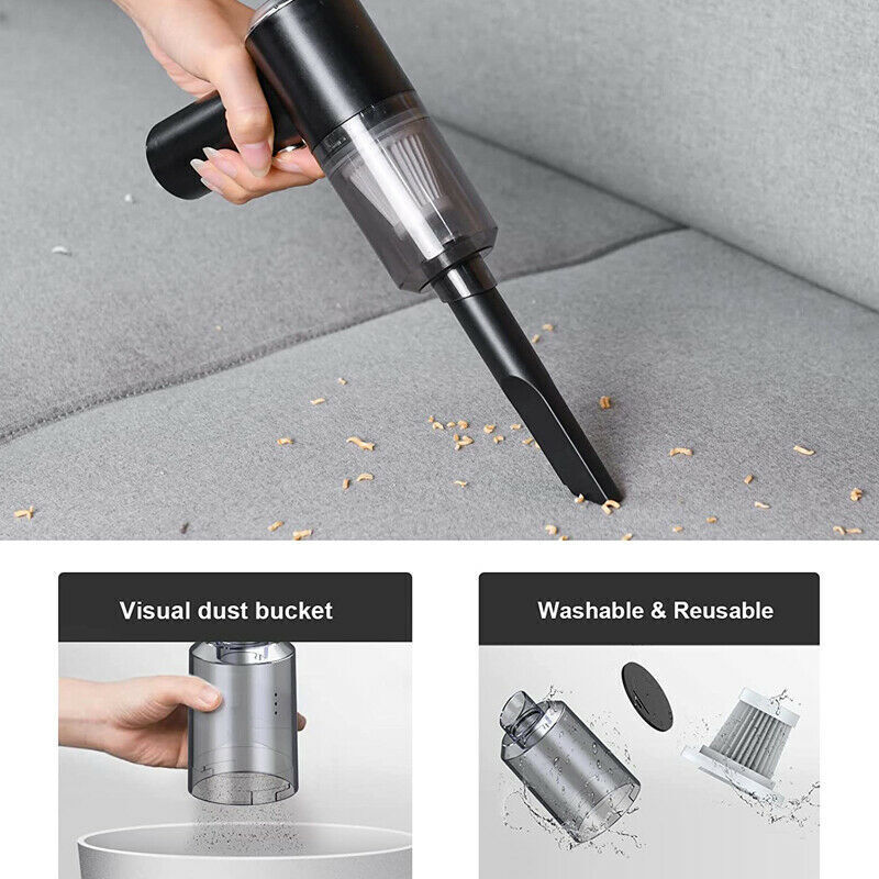 Portable Car Vacuum Cleaner – High-Power Cordless Handheld Vacuum with HEPA Filter, Rechargeable Mini Vacuum for Car Interior, Home, Keyboard & Pet Hair